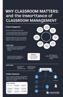 A visually compelling infographic titled 'Why Classroom Matters and the Importance of Classroom Management'