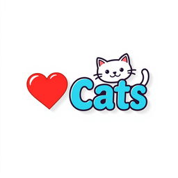 A colorful and modern logo featuring the name "I ♥️ Cats"