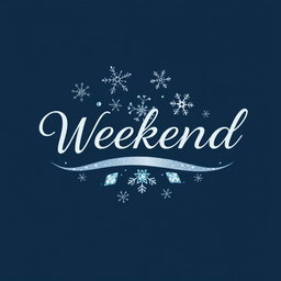 A stylish logo design for an online jewelry shop named 'Weekend' featuring a winter theme