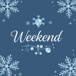 A stylish logo design for an online jewelry shop named 'Weekend' featuring a winter theme