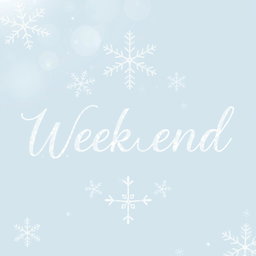 A stylish logo design for an online jewelry shop named 'Weekend' featuring a winter theme