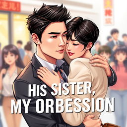 A book cover featuring the title "His Sister, My Obsession" prominently displayed