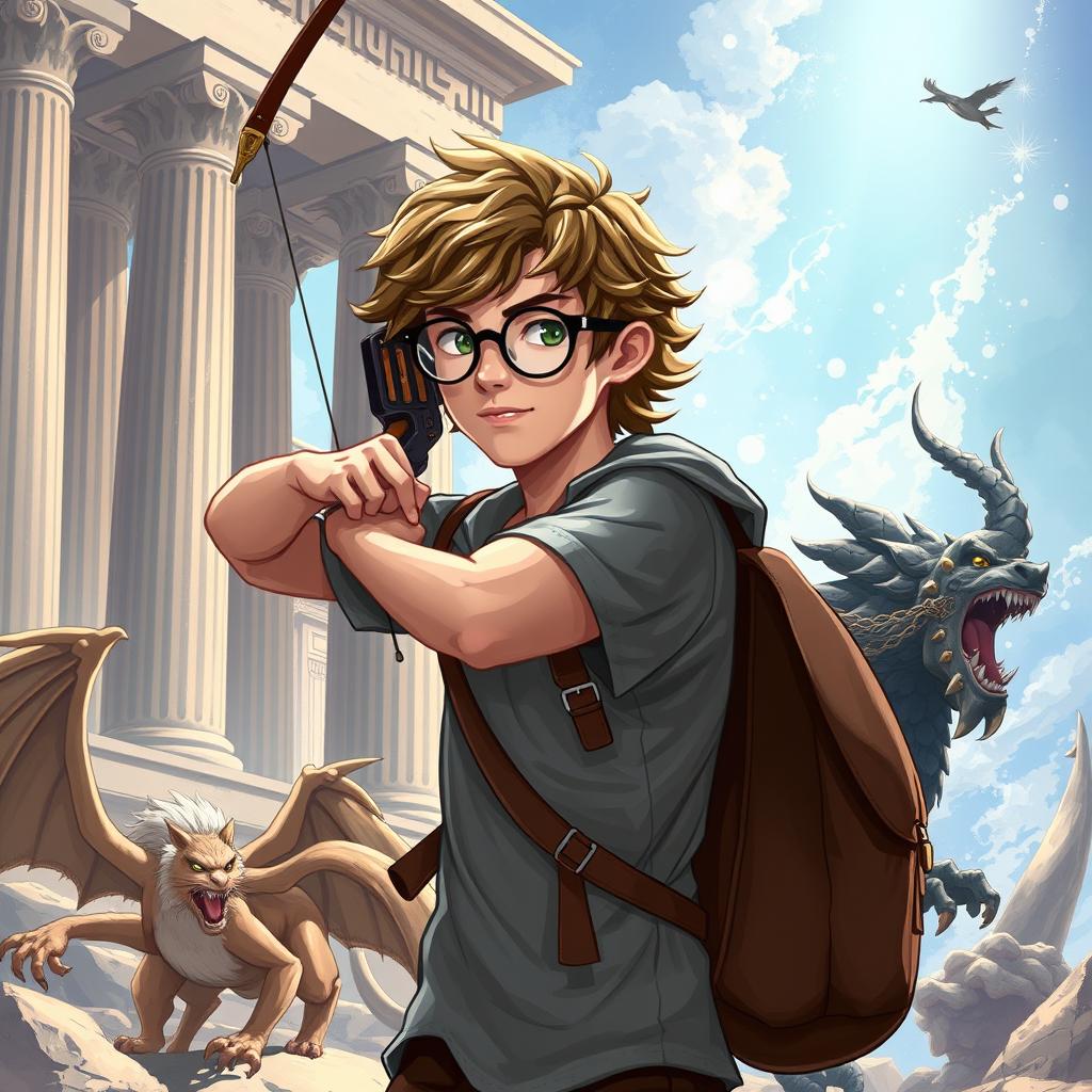 A captivating illustration from the fanfiction 'As Aventuras de Matt no Olimpo e as Doze Feras Míticas'