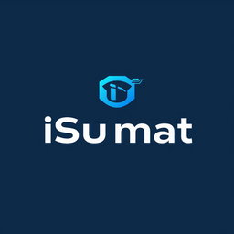 A sleek and modern logo design for 'iSUMAT'