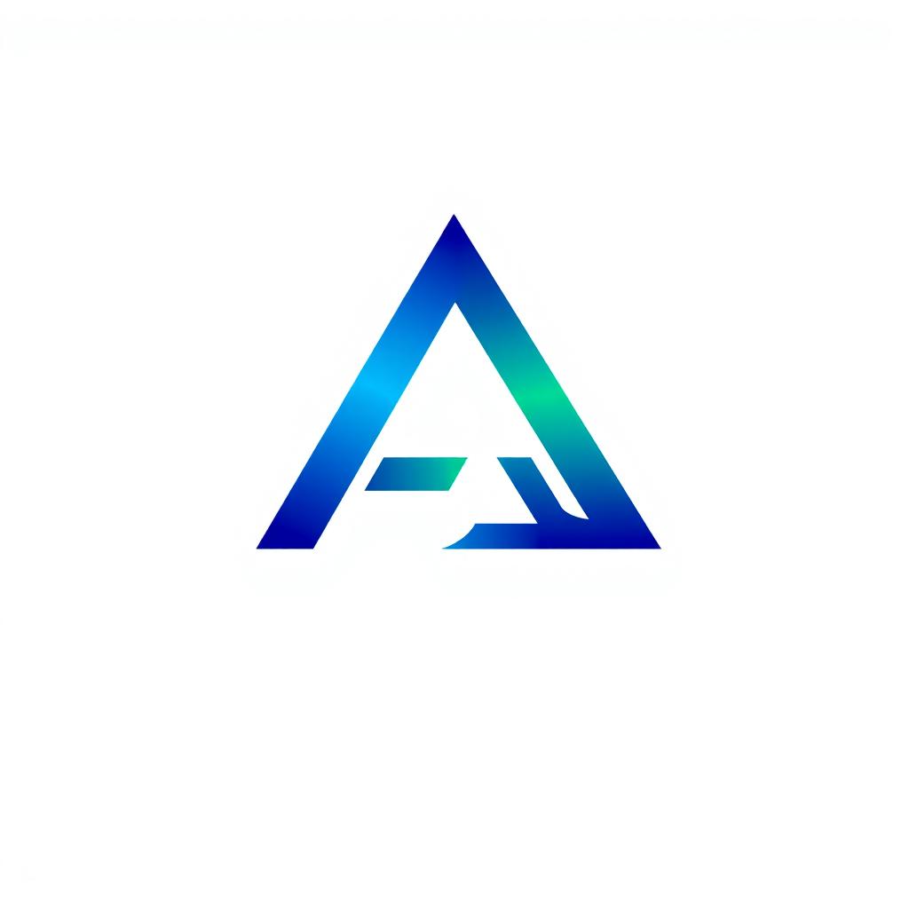 A modern and sleek logo design featuring a stylized letter 'A' blended with geometric shapes