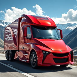A sleek, modern Ferrari-branded truck, showcasing the iconic red color and stylish design elements typical of Ferrari vehicles