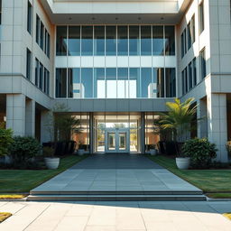 The entrance of a university reminiscent of the school from 'Extraordinary You', capturing an elegant and modern architectural style