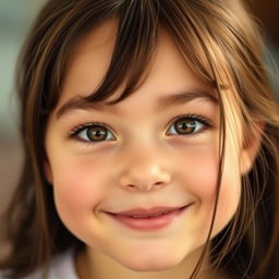 A portrait of a girl with a round face showcasing her thick, almost arched eyebrows