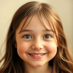 A portrait of a girl with a round face showcasing her thick, almost arched eyebrows