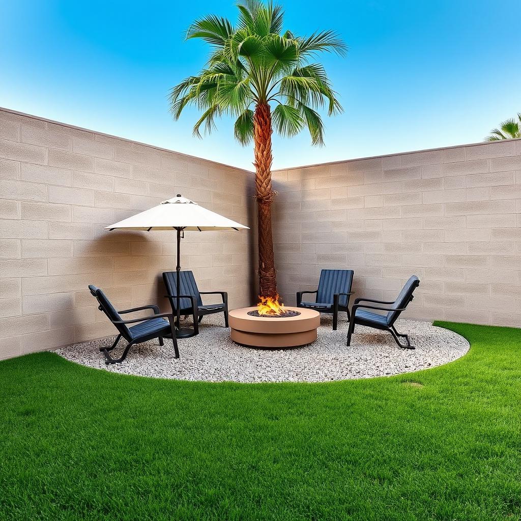 A sturdy wall with a semicircle of gravel leaning against it, creating a neatly arranged outdoor space