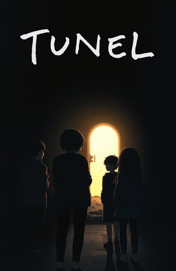 A novel cover featuring a dark tunnel as the background