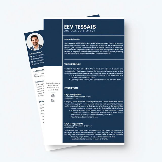A visually appealing and professional CV template showcasing a clean, modern design