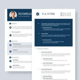 A visually appealing and professional CV template showcasing a clean, modern design