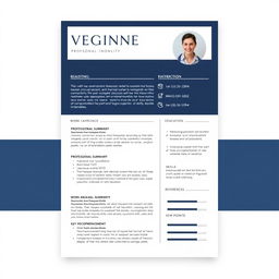 A visually appealing and professional CV template showcasing a clean, modern design