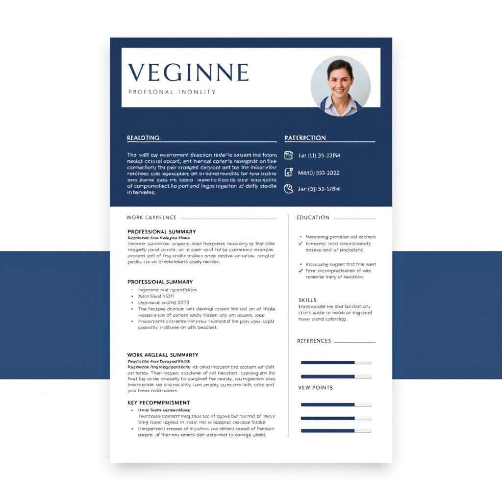 A visually appealing and professional CV template showcasing a clean, modern design