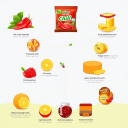 A digital art creation showcasing a unique supply chain framework for a product combining sili (chili) and kamias (sour fruit) sourced directly from the province of Oriental Mindoro