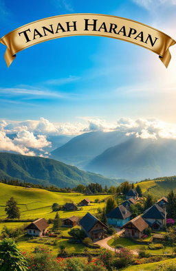 A breathtaking landscape featuring sweeping views of fluffy white clouds drifting over majestic mountains