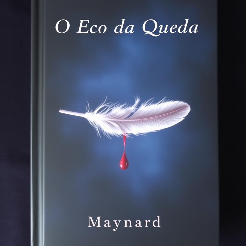 A dark and minimalistic book cover featuring a single feather lying horizontally and gently falling in the center