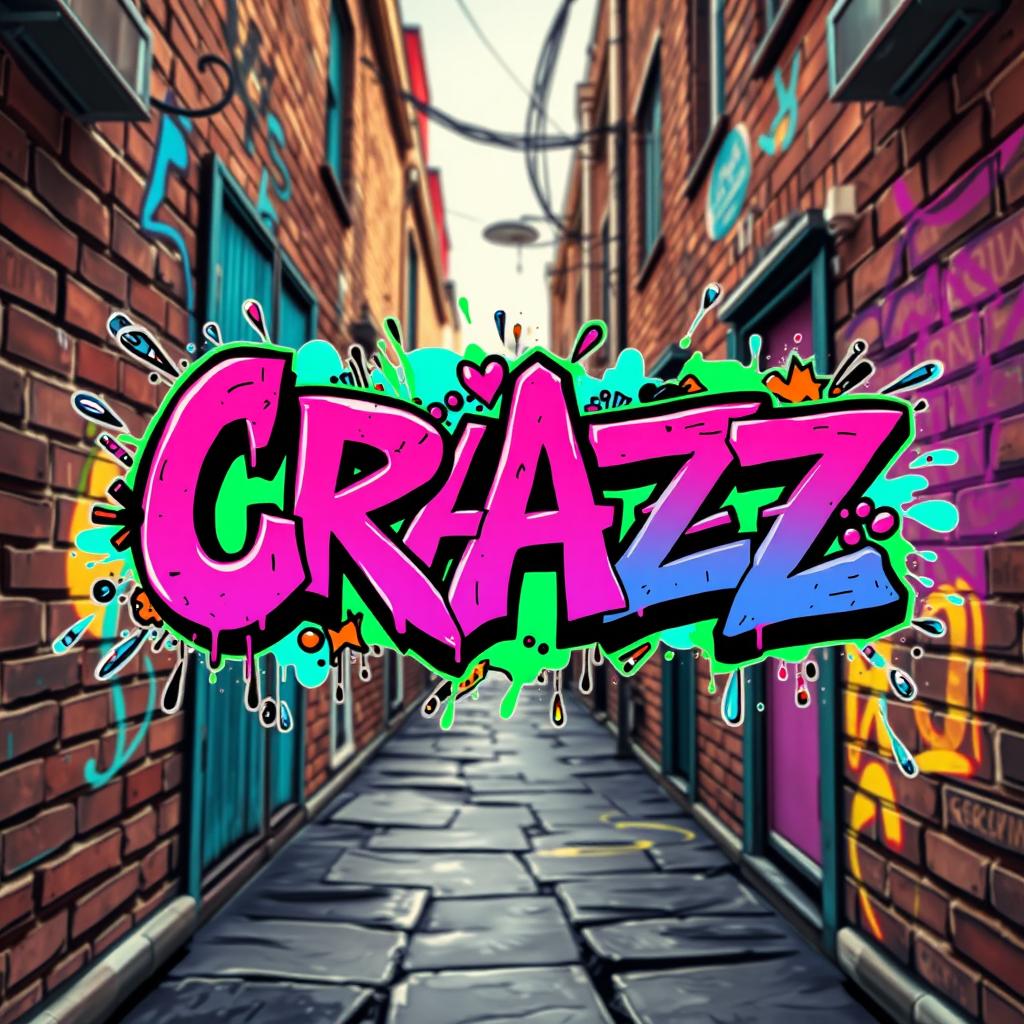 A vibrant and dynamic illustration featuring the word 'Crazz' in an artistic graffiti style