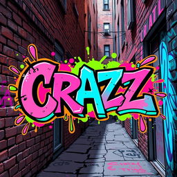 A vibrant and dynamic illustration featuring the word 'Crazz' in an artistic graffiti style