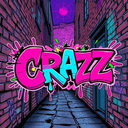 A vibrant and dynamic illustration featuring the word 'Crazz' in an artistic graffiti style