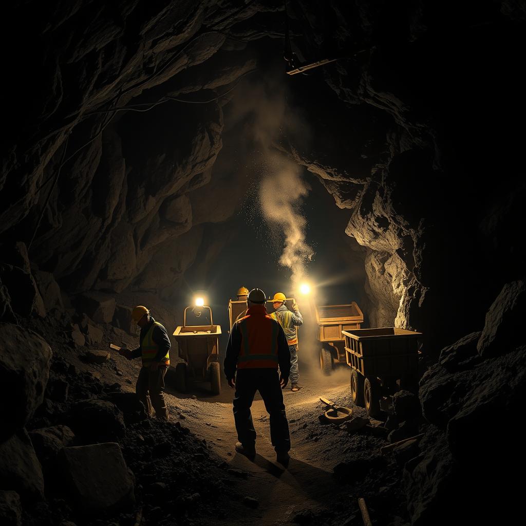 Underground Grit: Miners in Action