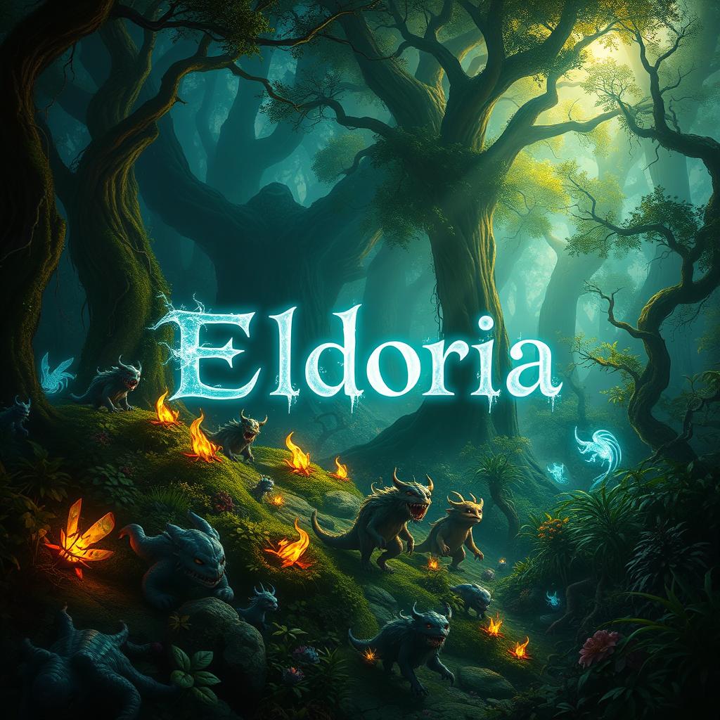 A realistic portrayal of a magical forest that balances light and darkness