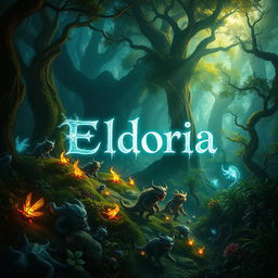 A realistic portrayal of a magical forest that balances light and darkness