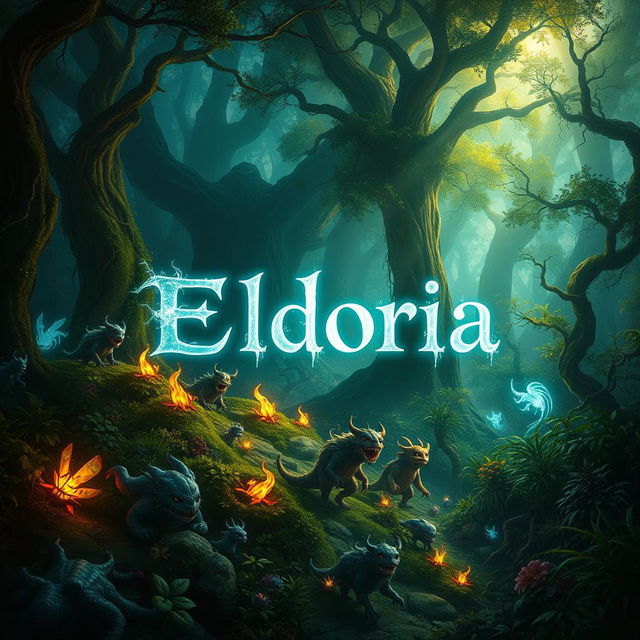 A realistic portrayal of a magical forest that balances light and darkness