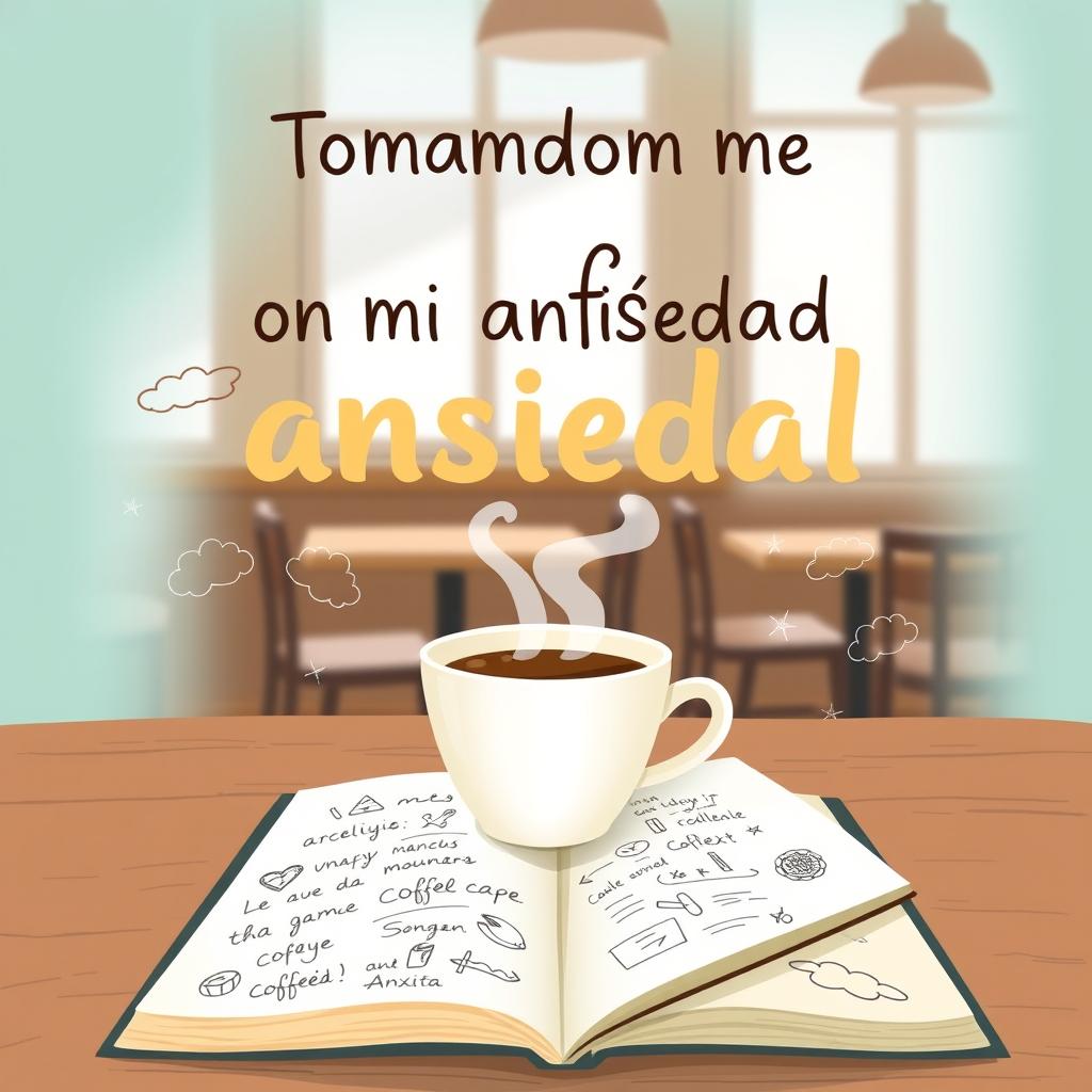 A book cover design for 'Tomandome un café con mi ansiedad'