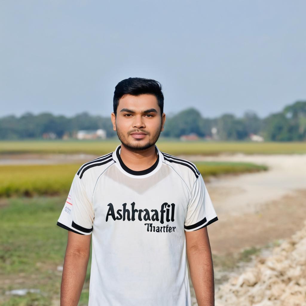 My name is Ashraful. I am leaving the country to earn a living. My name is written on the back of my T-shirt