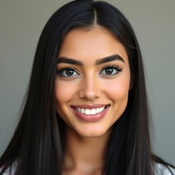 A stunning portrait of a 20-year-old Arab woman with striking features