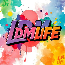 A vibrant and colorful background featuring the text 'JDMLIFE' in bold, artistic font