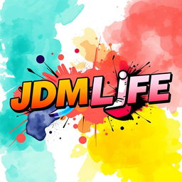 A vibrant and colorful background featuring the text 'JDMLIFE' in bold, artistic font