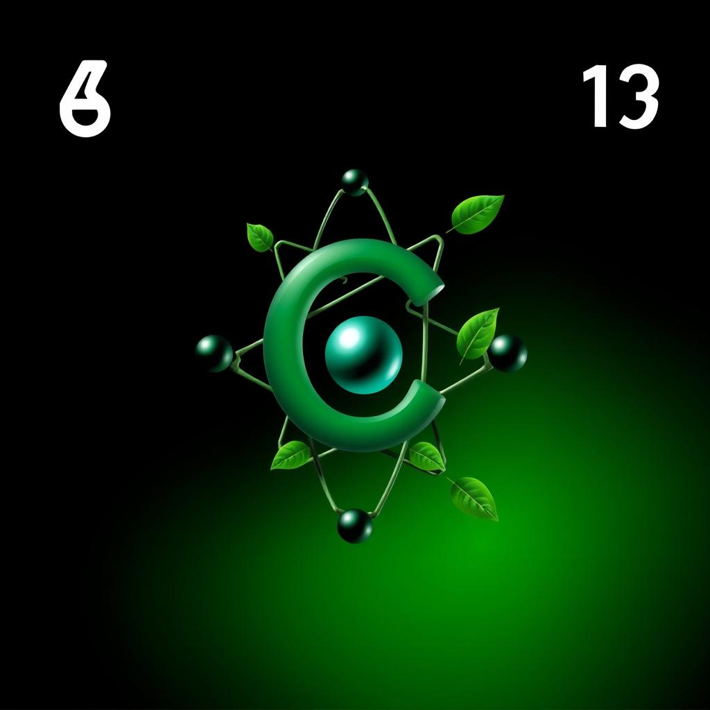 A visually striking representation of the chemical symbol for carbon (C), creatively designed to evoke the element's significance in organic chemistry and its association with life