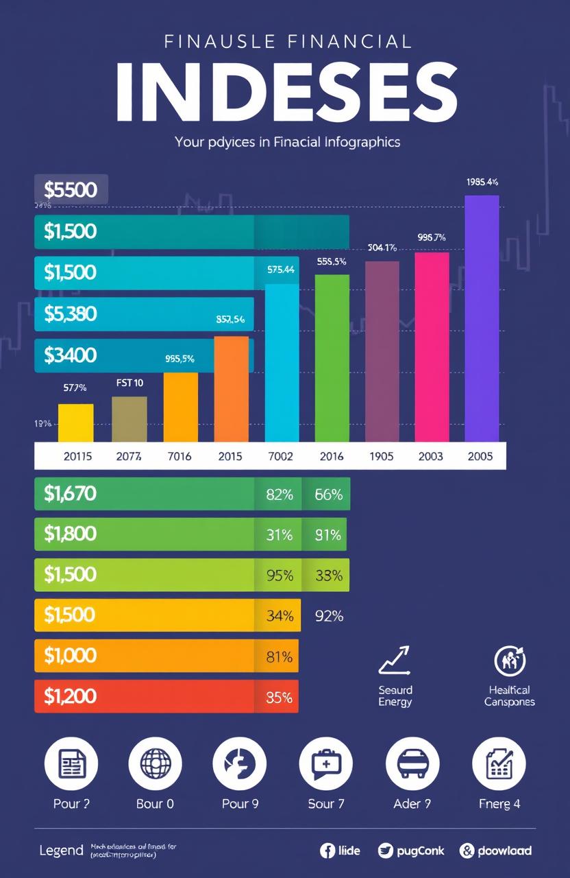 A visually engaging infographic showcasing various financial indices