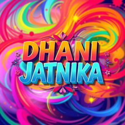 A vibrant and colorful digital illustration featuring the name 'DHANI JATNIKA' in an artistic font