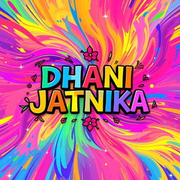 A vibrant and colorful digital illustration featuring the name 'DHANI JATNIKA' in an artistic font