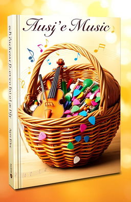 A captivating book cover featuring a vibrant and artistic representation of music intertwined with a woven basket