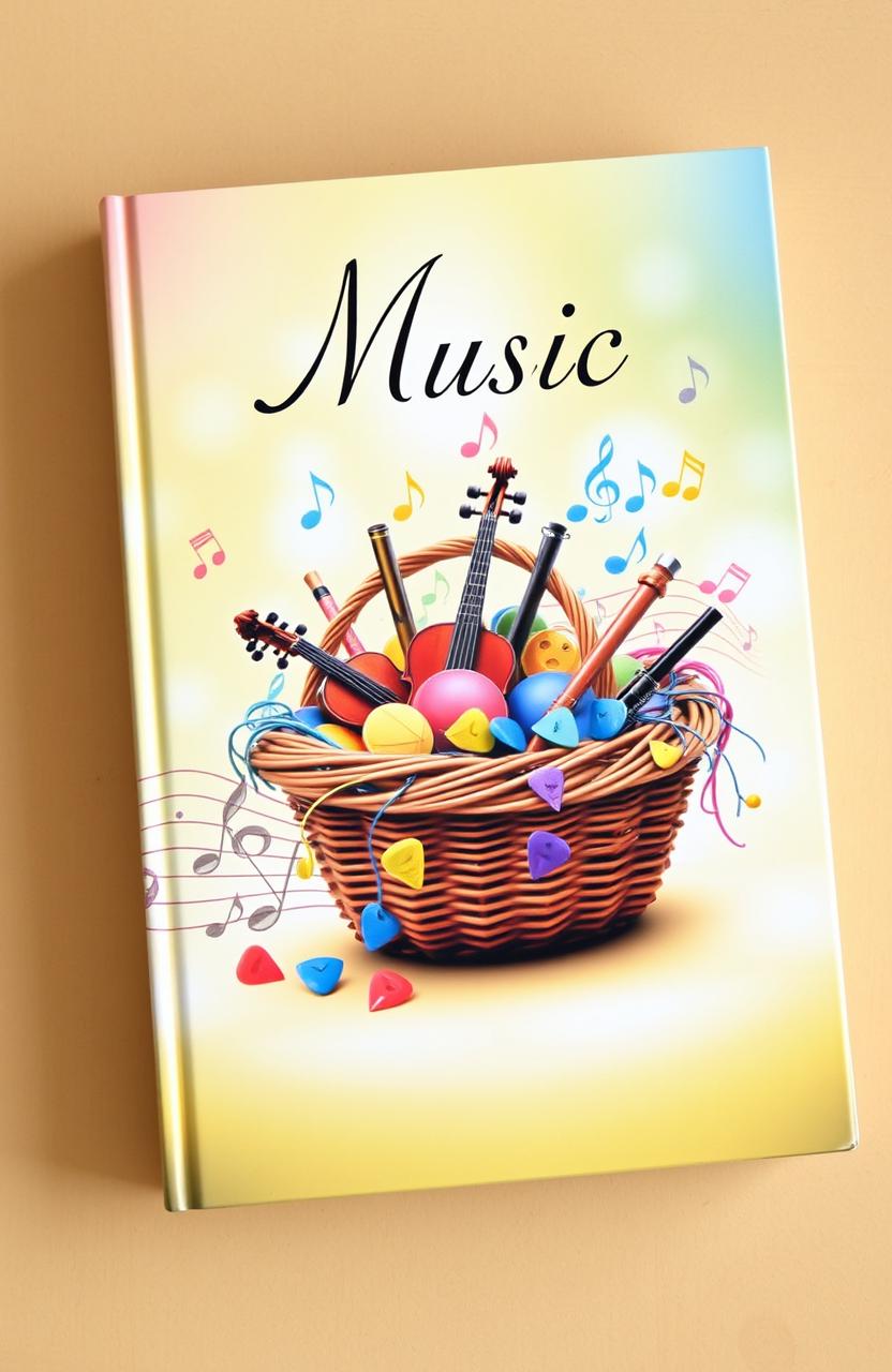 A captivating book cover featuring a vibrant and artistic representation of music intertwined with a woven basket