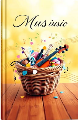 A captivating book cover featuring a vibrant and artistic representation of music intertwined with a woven basket