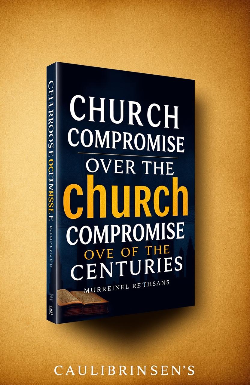 A visually striking book cover design for a Christian book titled 'Church Compromise Over the Centuries'