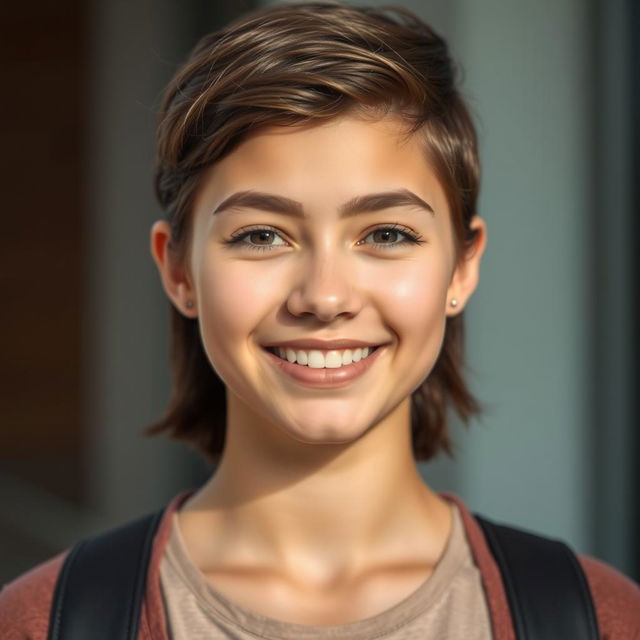 A close-up portrait of a young adult with a cleft lip, showcasing their unique facial features with confidence