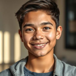 A close-up portrait of a young adult with a cleft lip, showcasing their unique facial features with confidence