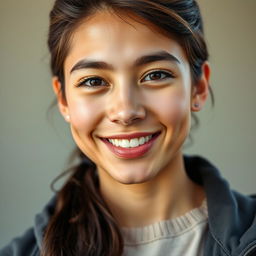 A close-up portrait of a young adult with a cleft lip, showcasing their unique facial features with confidence