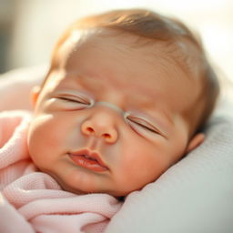 A close-up photograph of a newborn baby with a cleft lip and palate, showcasing the unique features of the condition