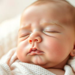A close-up photograph of a newborn baby with a cleft lip and palate, showcasing the unique features of the condition