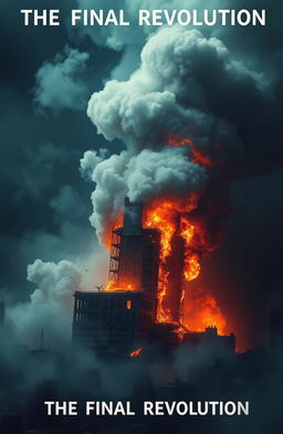 A dramatic scene titled 'The Final Revolution', featuring a central building engulfed in flames, with thick smoke filling the air