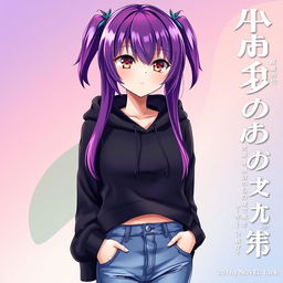 A light novel cover featuring a female vocaloid character with glossy purple hair that shines vibrantly