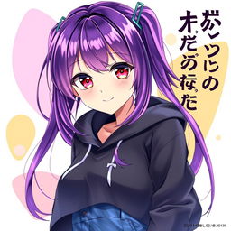 A light novel cover featuring a female vocaloid character with glossy purple hair that shines vibrantly